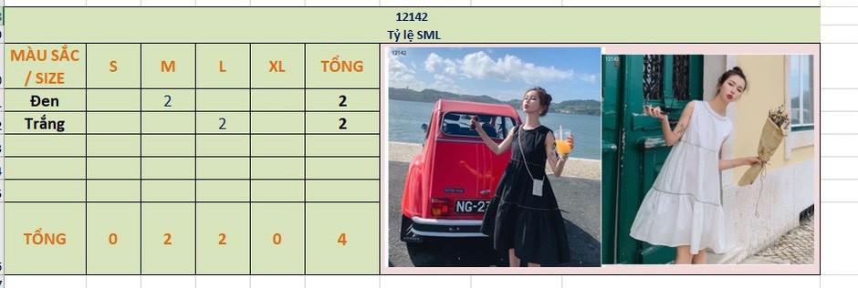Váy sát nách viền chỉ