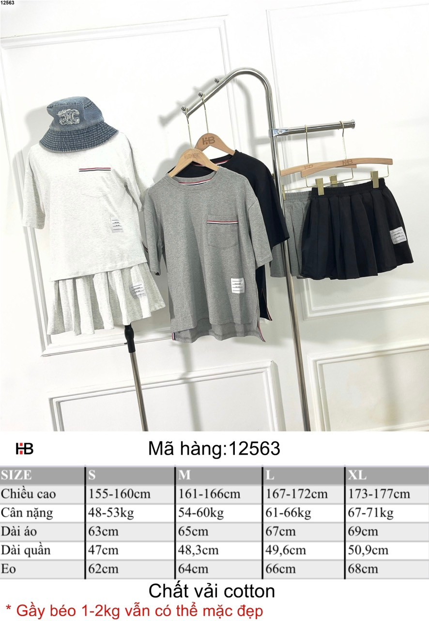 Set áo thun chân váy năng động ,trẻ trung