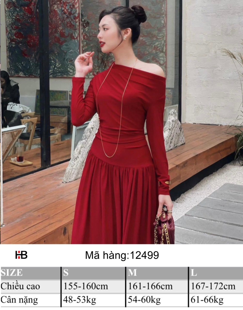Váy đỏ trễ vai