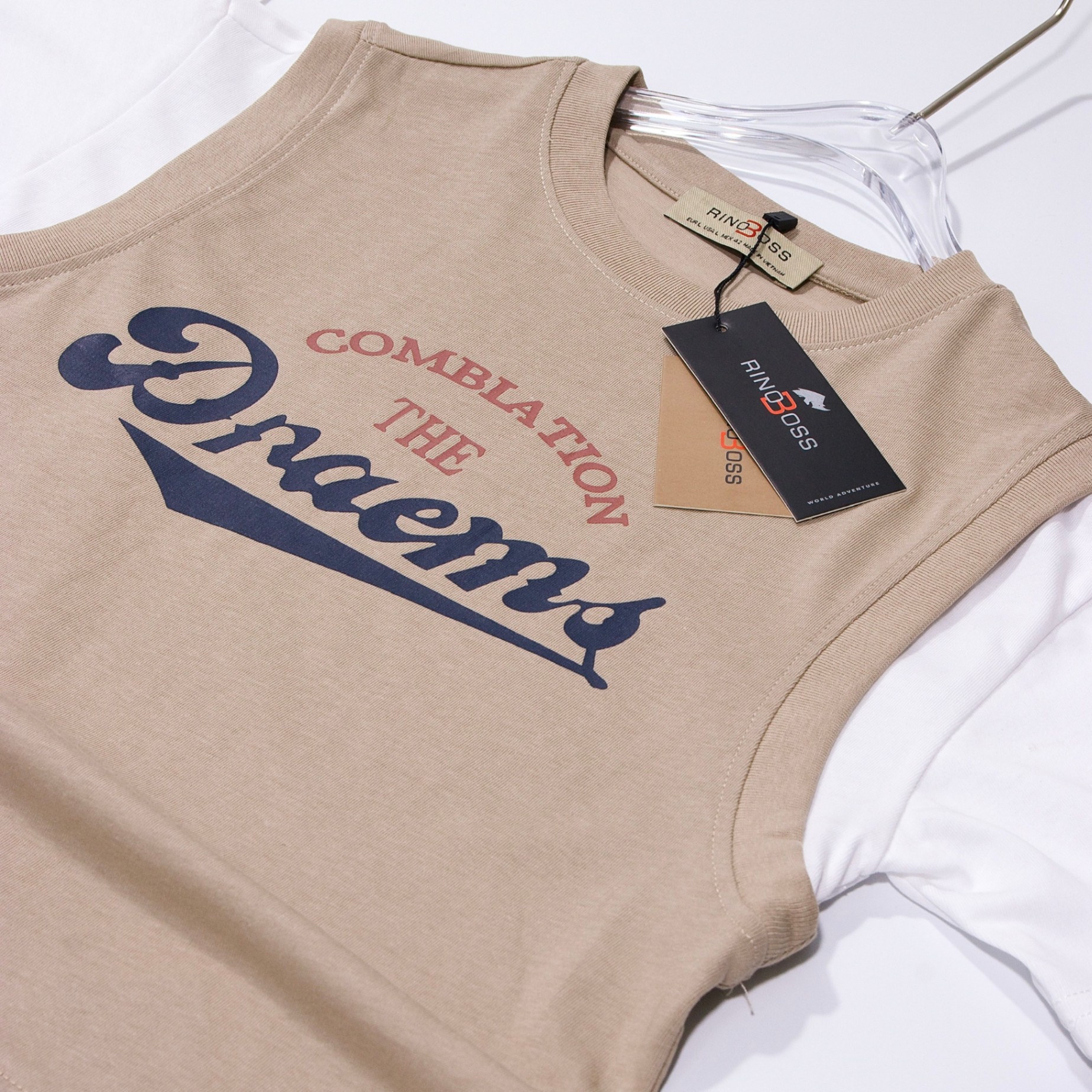 Bộ cotton cộc ngực in chữ dnaems