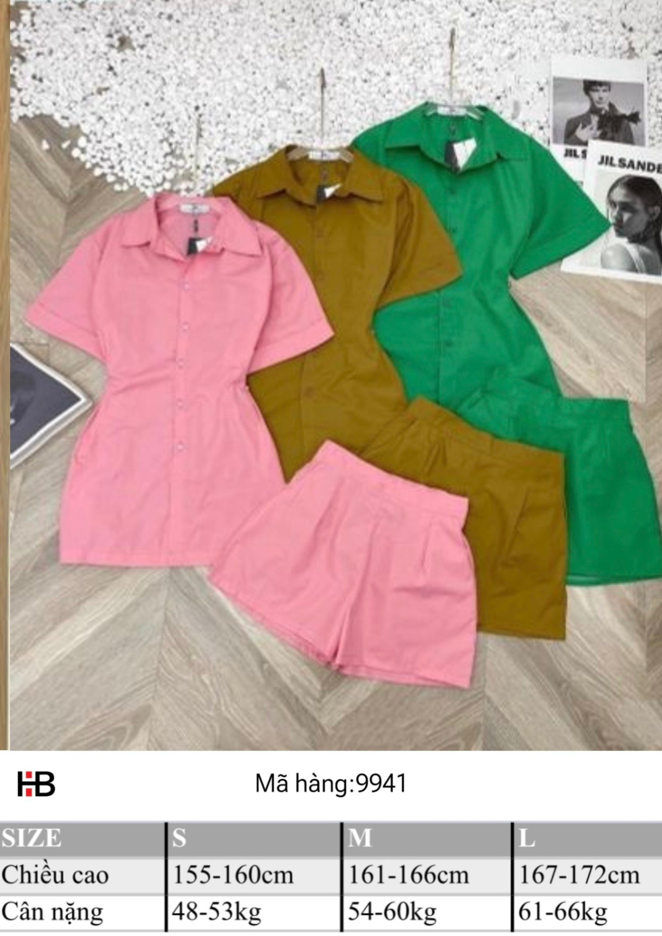 Set hè sơ mi ngắn tay