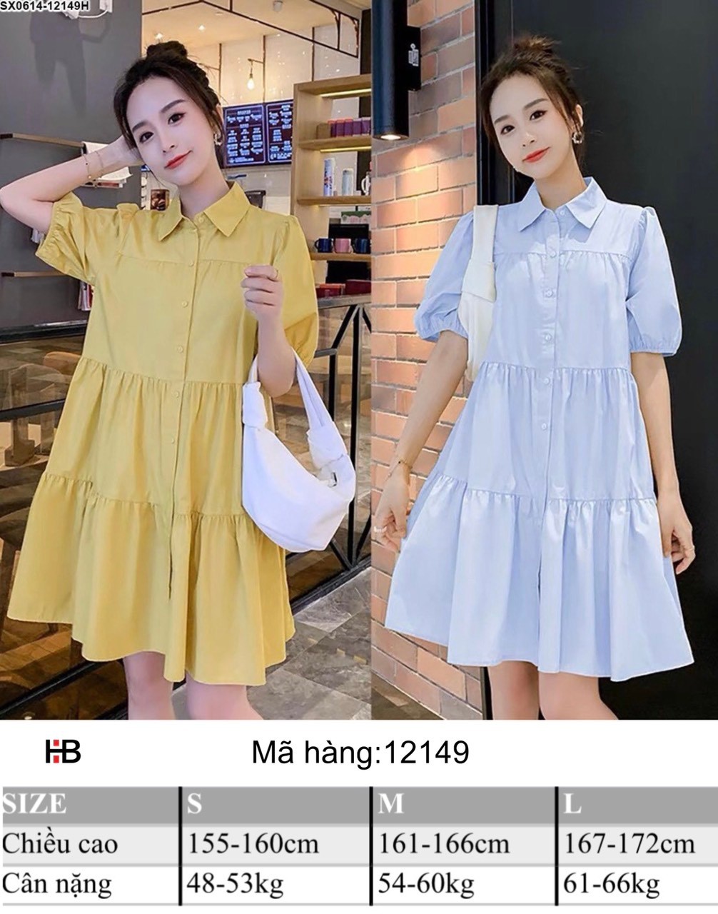 Váy đuôi cá cổ sơ mi