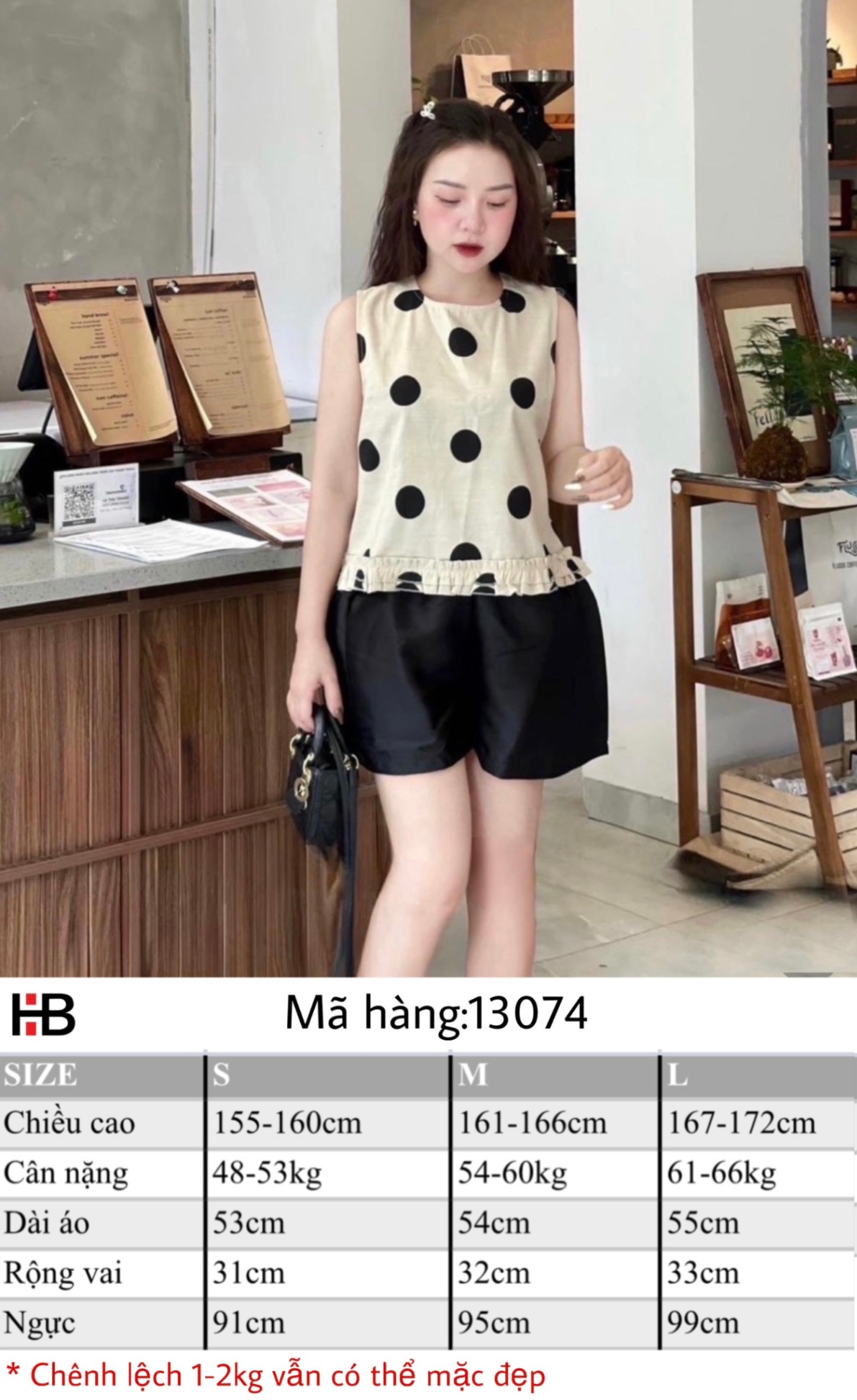 áo sát nách chấm bi