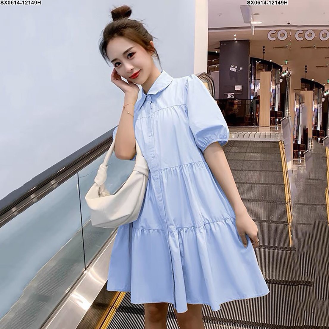 Váy đuôi cá cổ sơ mi