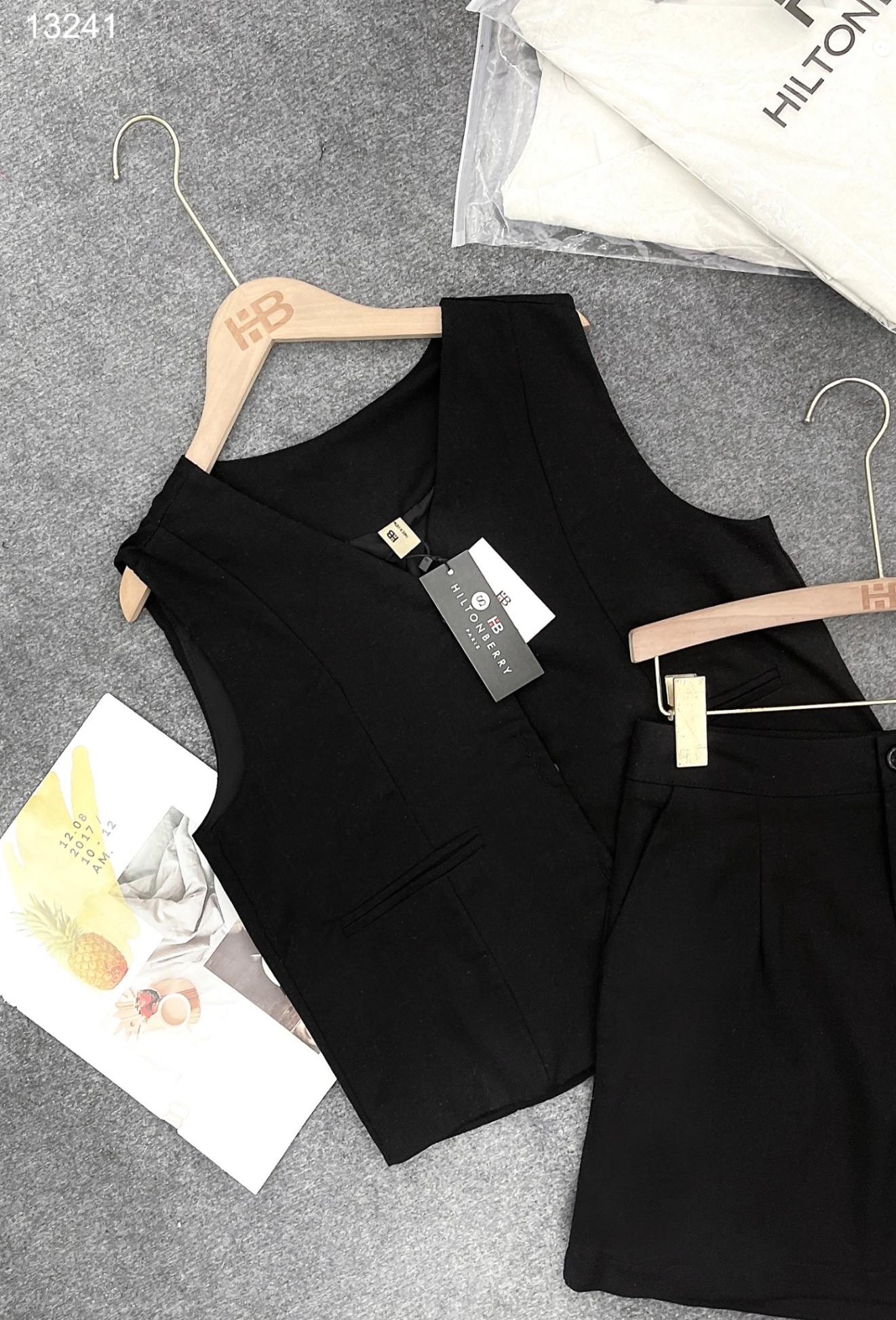 Set linen cúc đôi mix quần shorrt