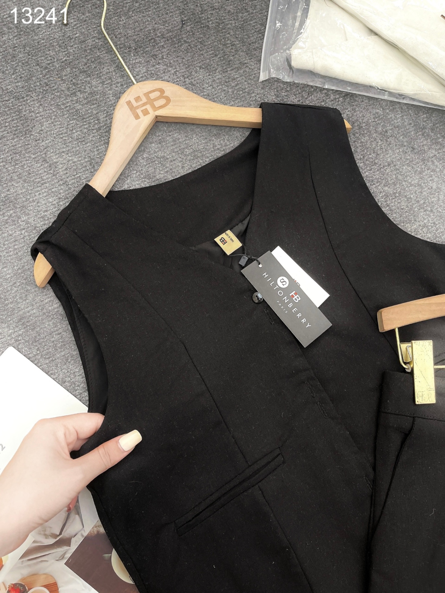 Set linen cúc đôi mix quần shorrt