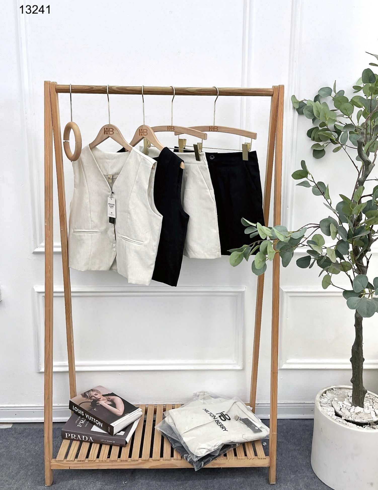 Set linen cúc đôi mix quần shorrt