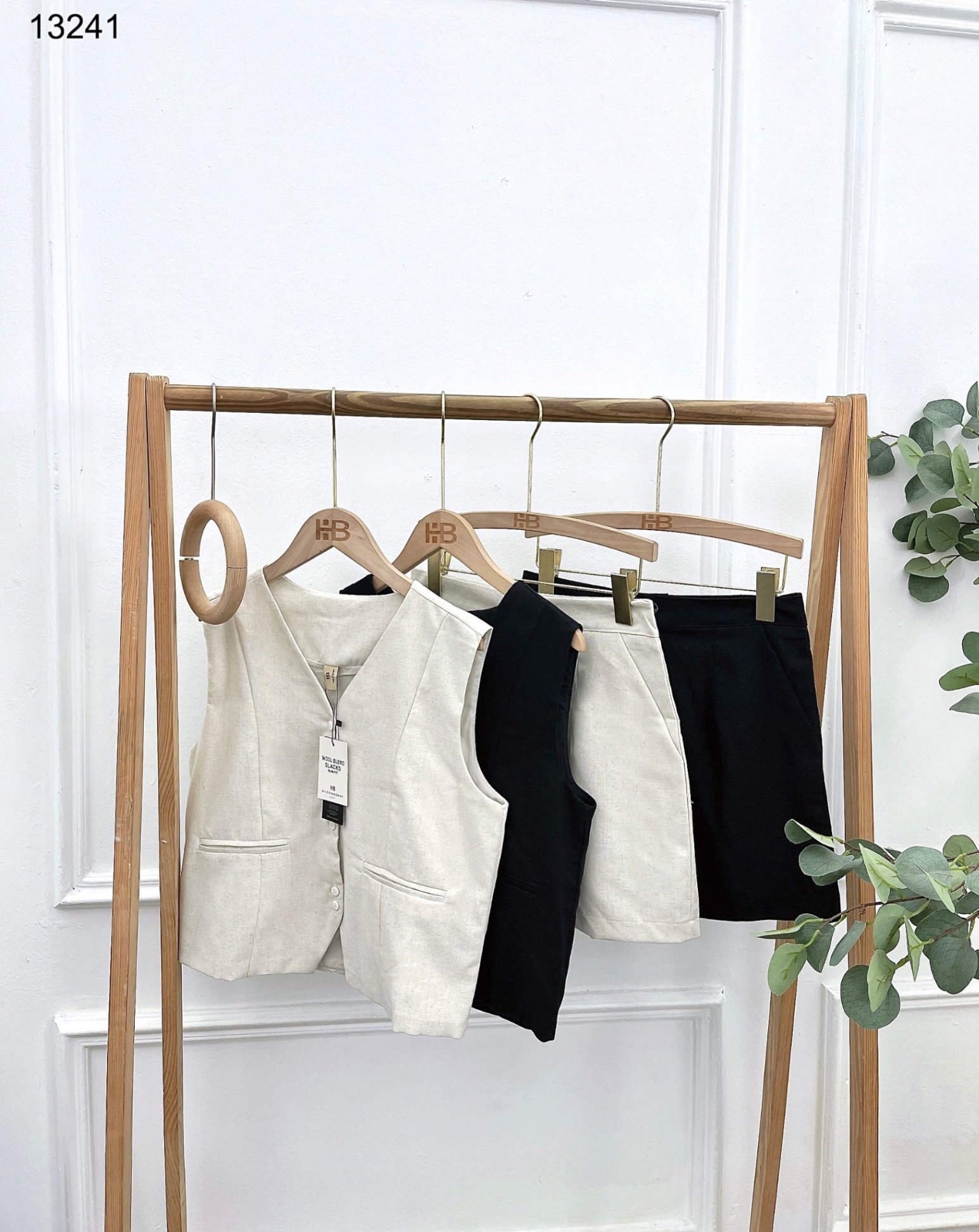 Set linen cúc đôi mix quần shorrt