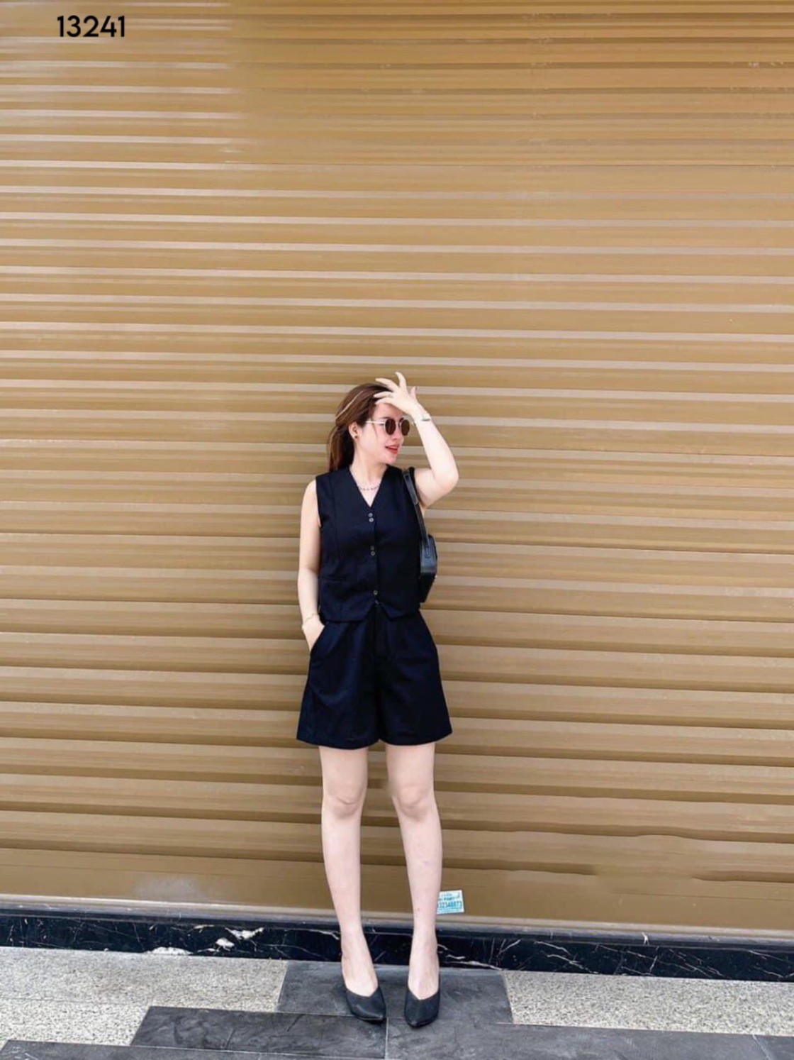 Set linen cúc đôi mix quần shorrt