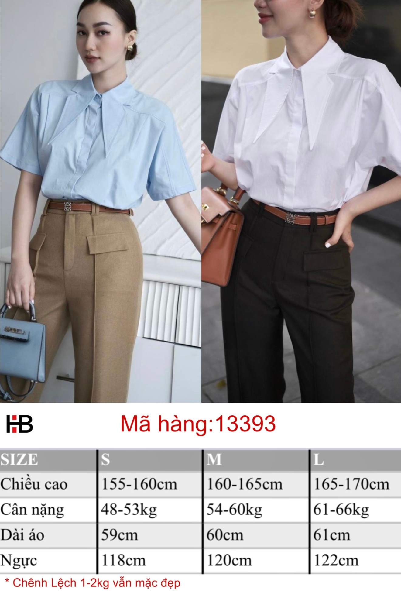 Áo sơ mi cổ Đức cách điệu