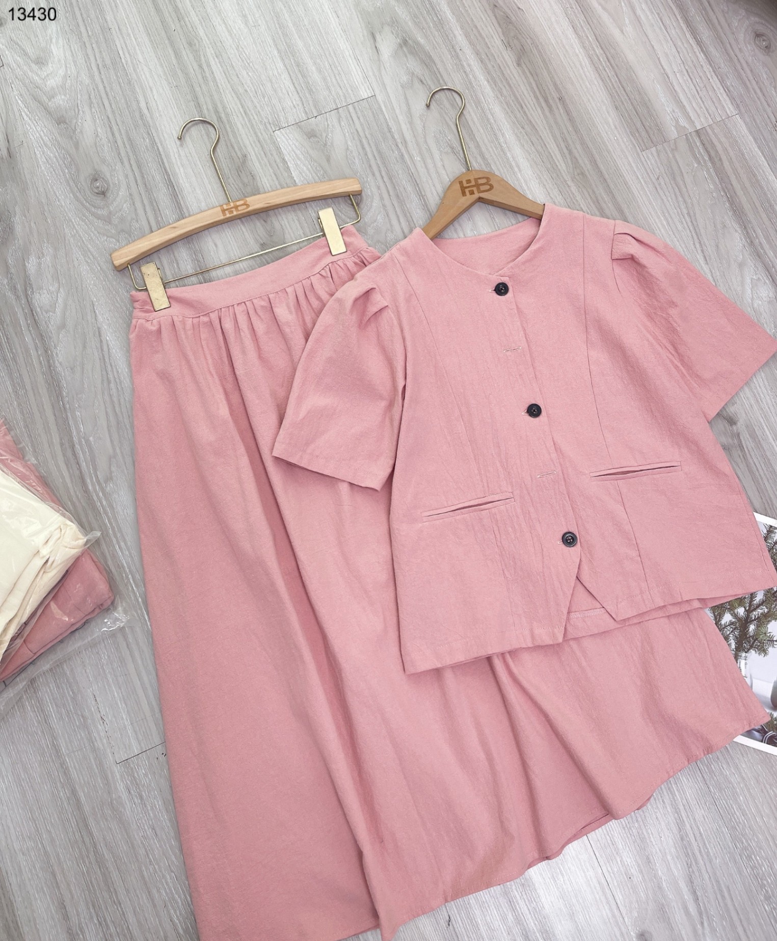 Set áo mix váy dài thời trang