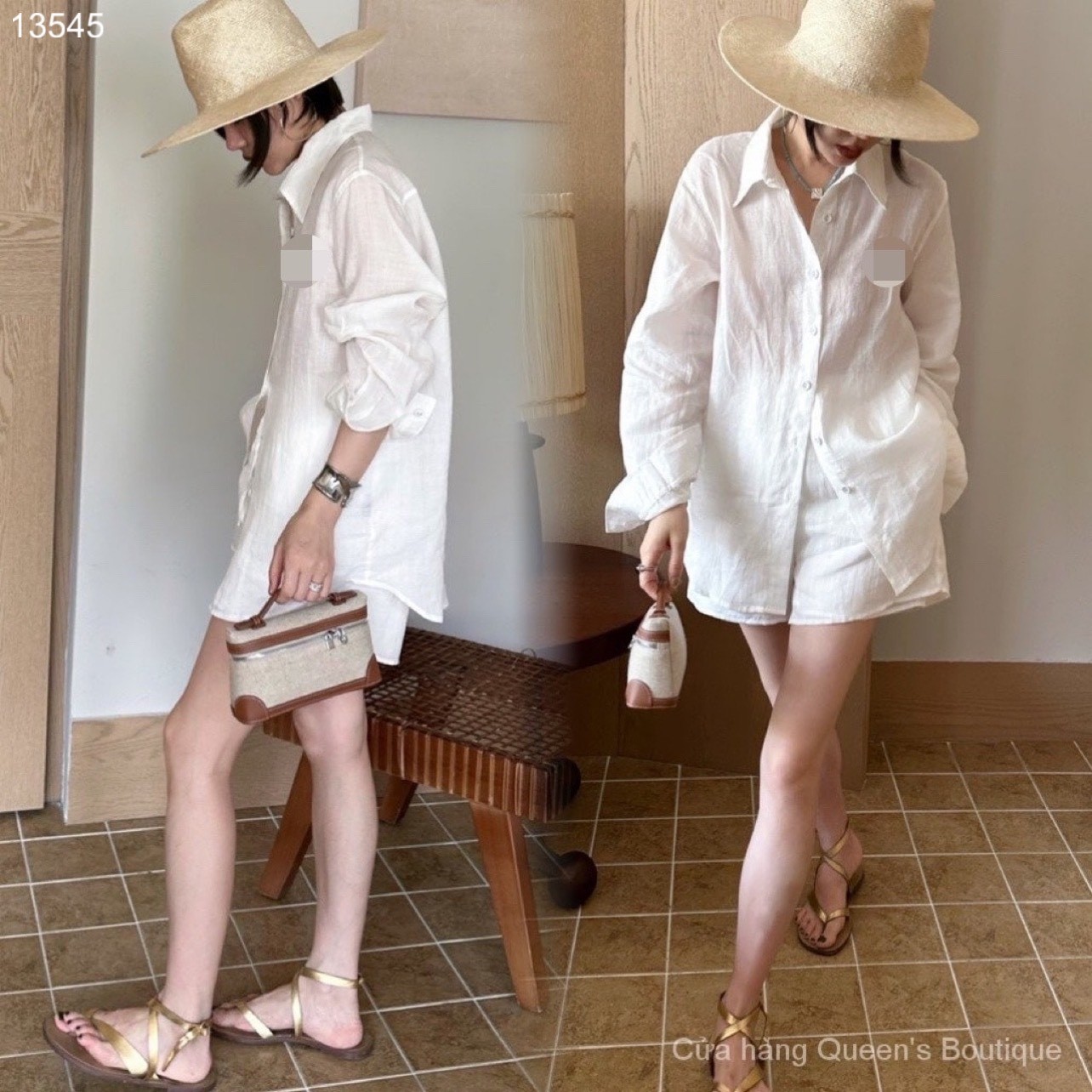 Set sơ mi túi ngực mix short