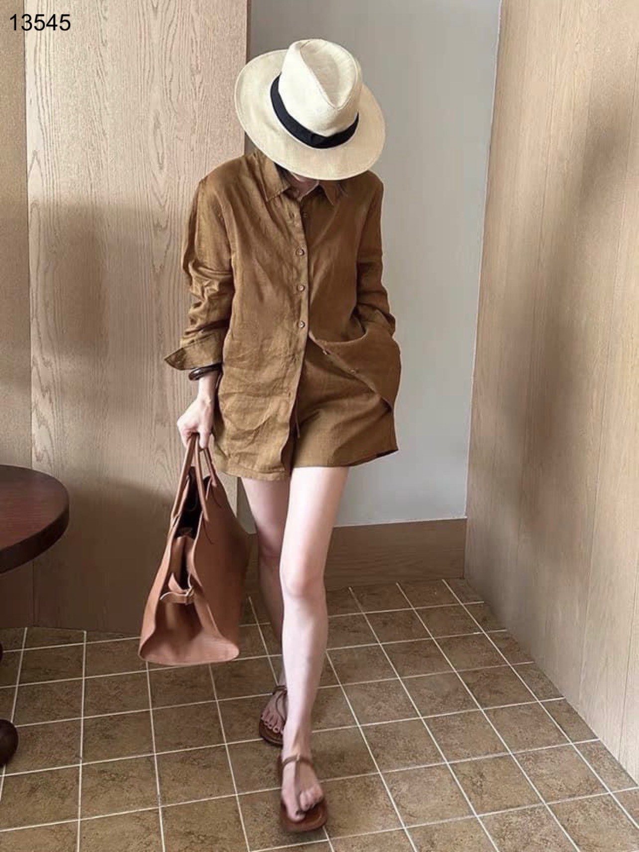 Set sơ mi túi ngực mix short