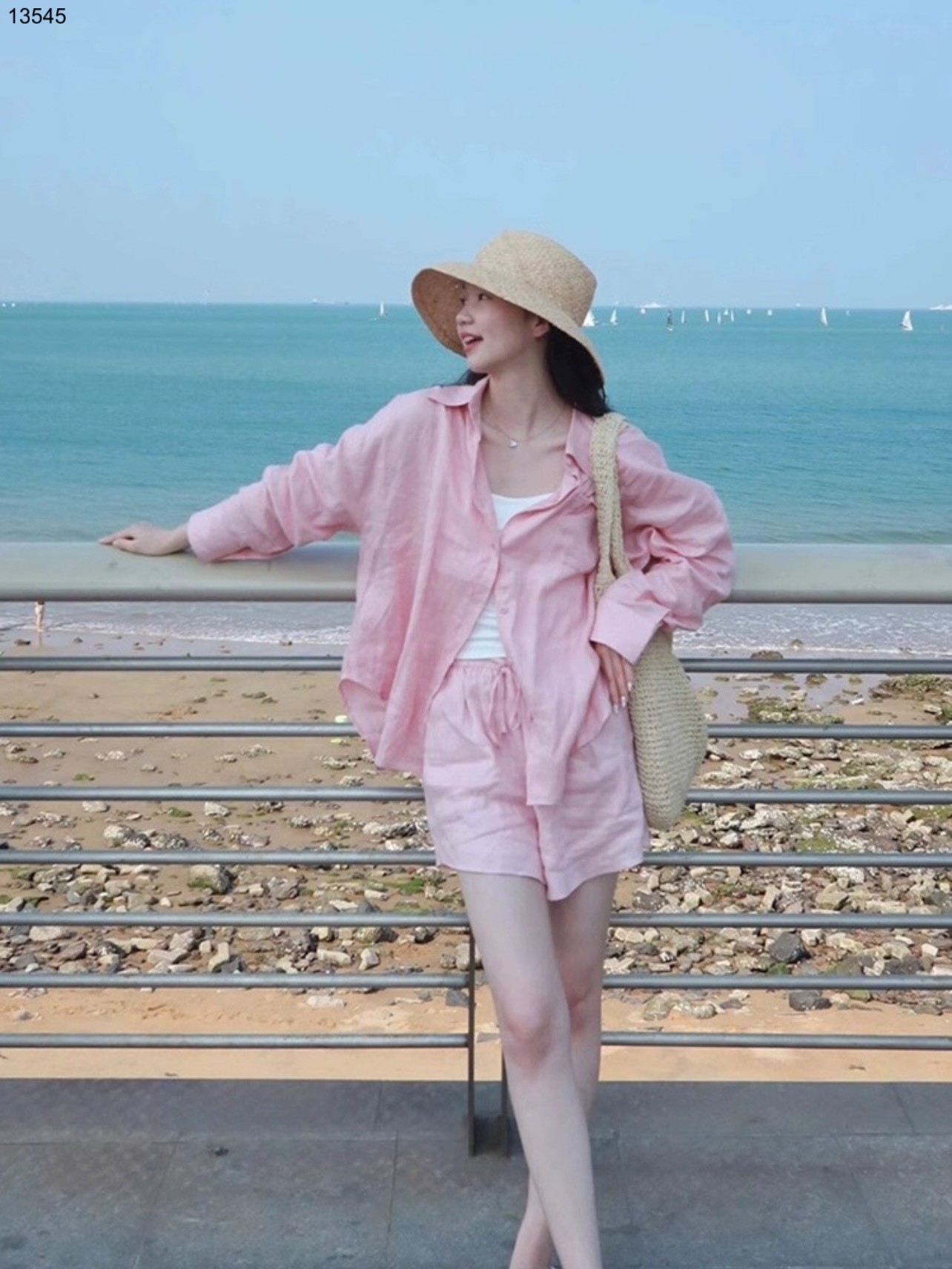 Set sơ mi túi ngực mix short
