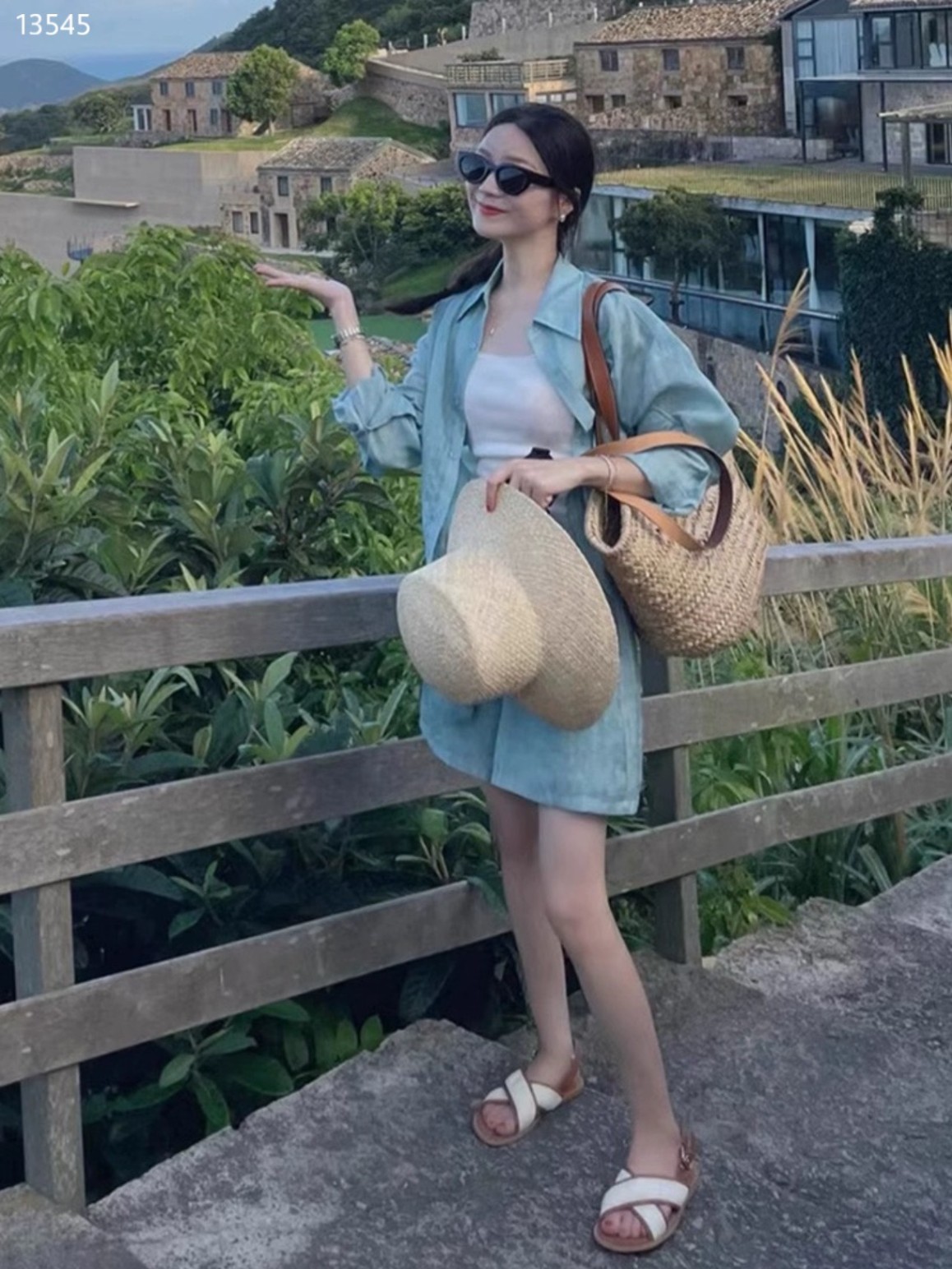 Set sơ mi túi ngực mix short