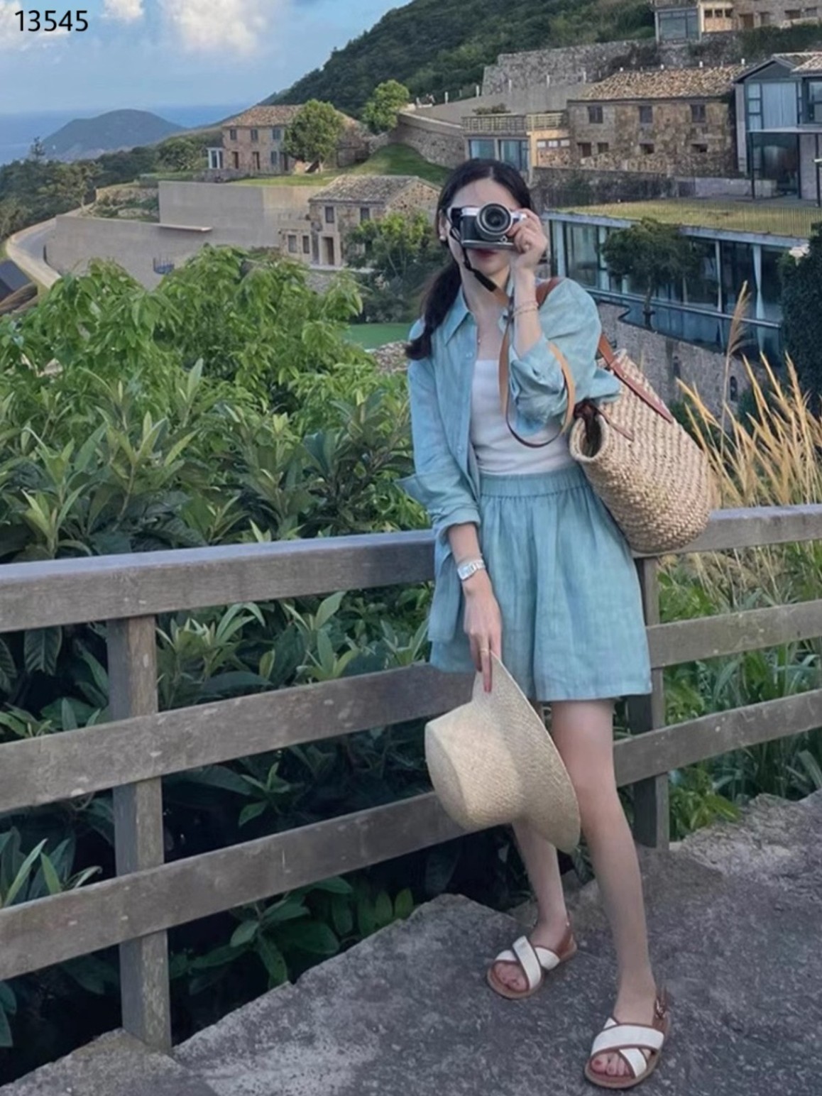 Set sơ mi túi ngực mix short