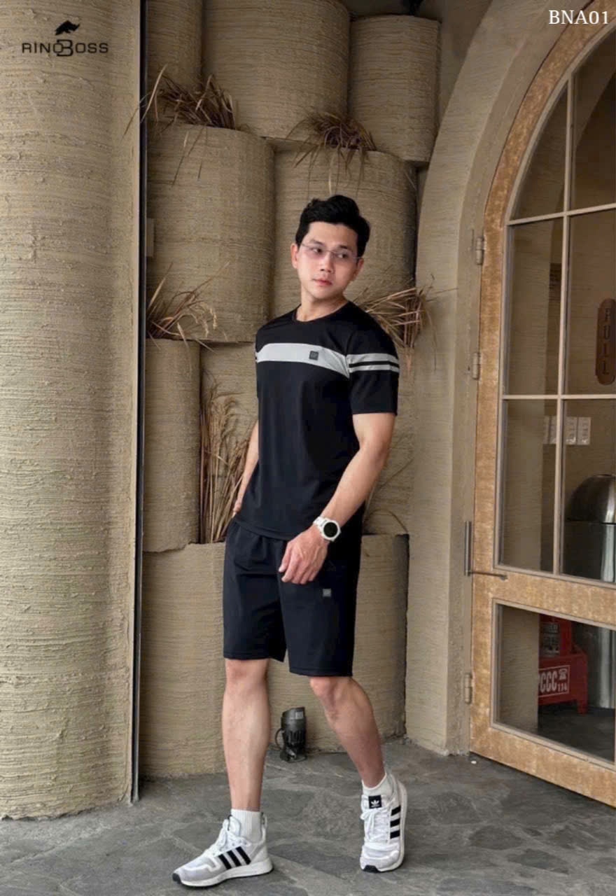 BỘ NAM BNA O1 PHỐI NGỰC 2 MAU ĐEN VÀ NAVY