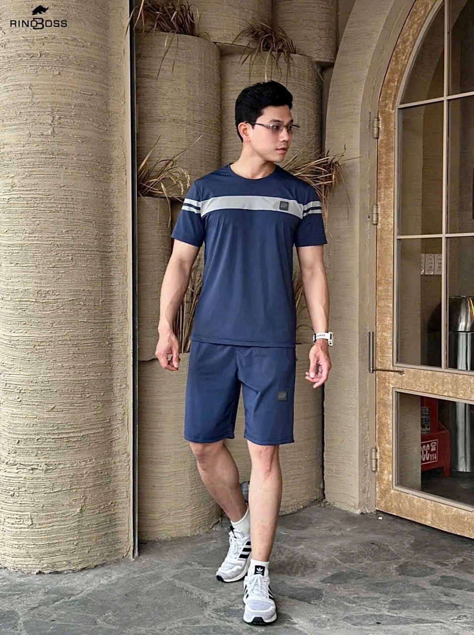 BỘ NAM BNA O1 PHỐI NGỰC 2 MAU ĐEN VÀ NAVY