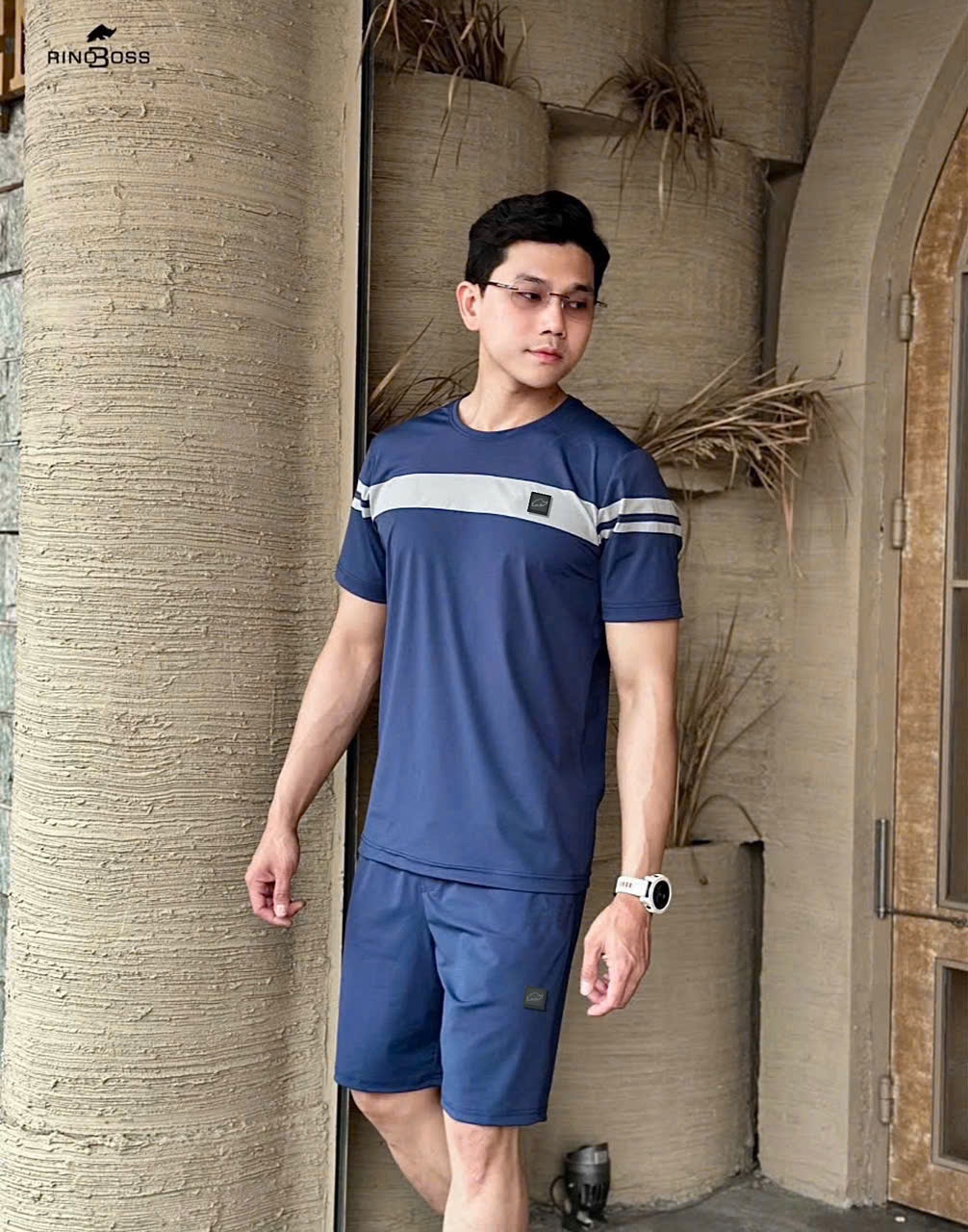 BỘ NAM BNA O1 PHỐI NGỰC 2 MAU ĐEN VÀ NAVY