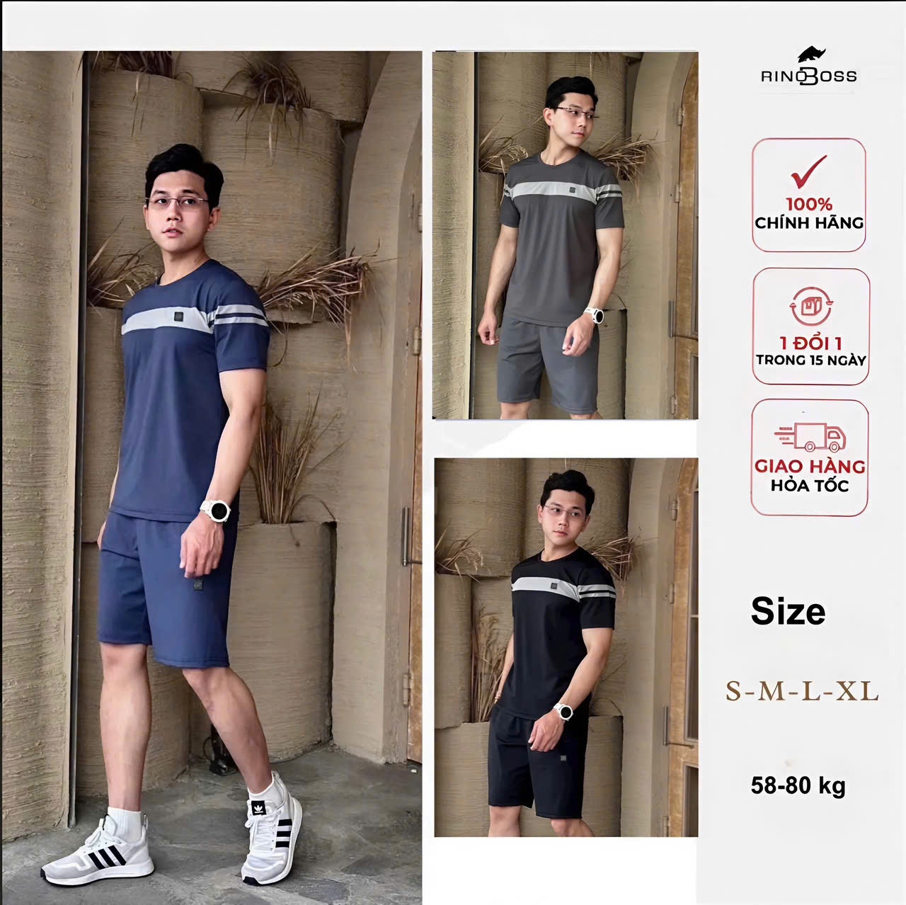 BỘ NAM BNA O1 PHỐI NGỰC 2 MAU ĐEN VÀ NAVY