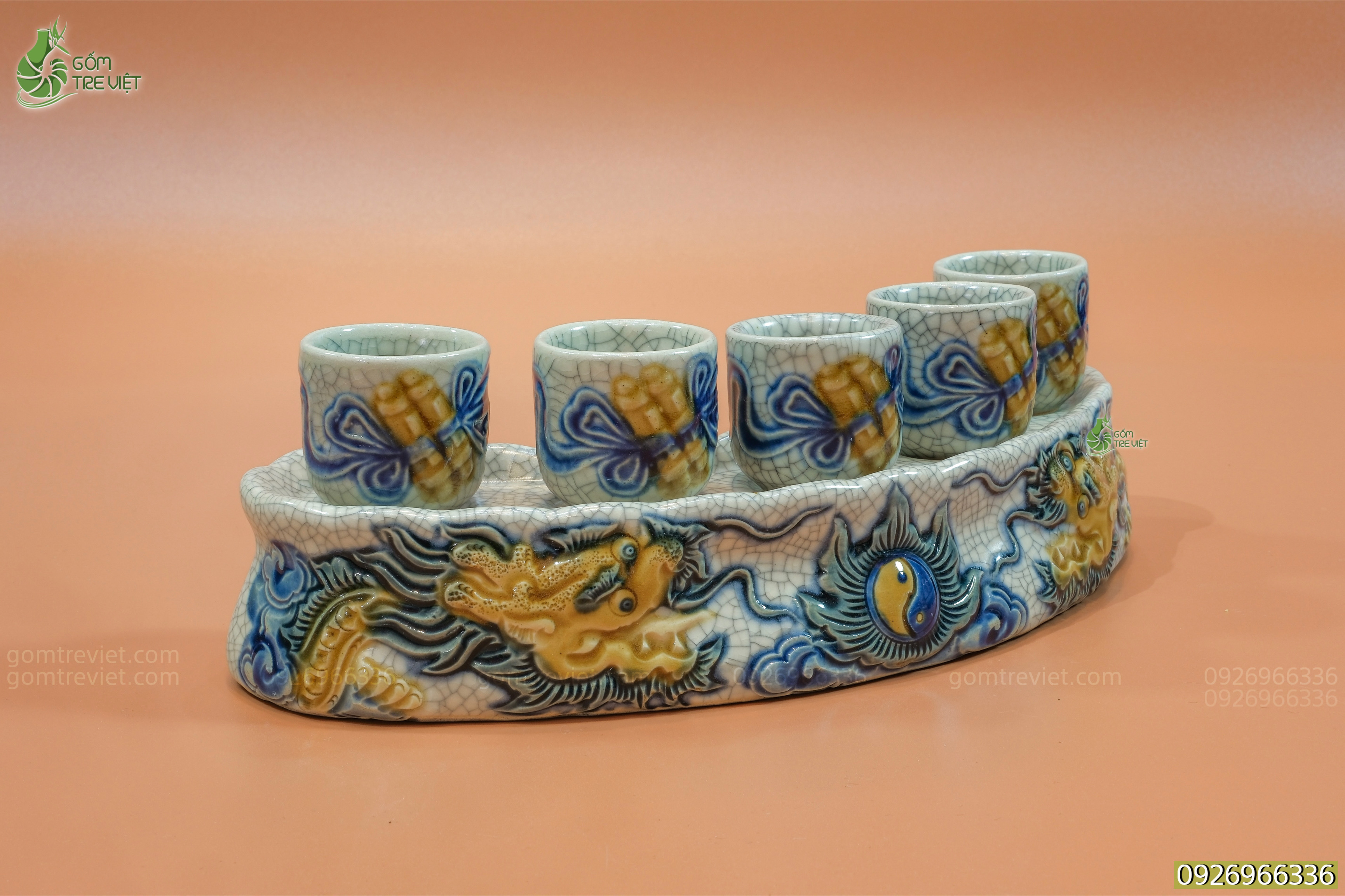 Kỷ cong thờ 5 chén 