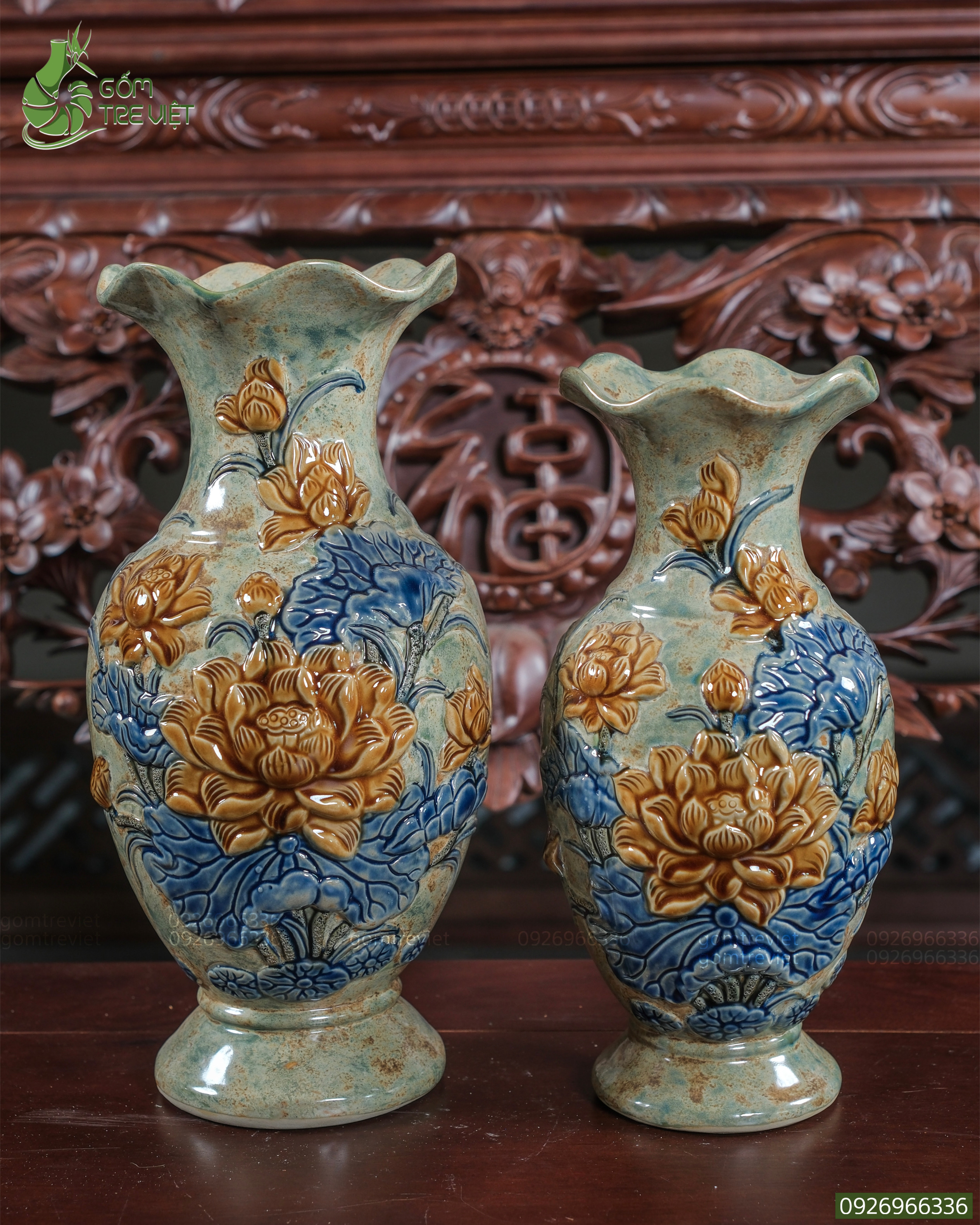 Lọ hoa lượn men hoá thạch