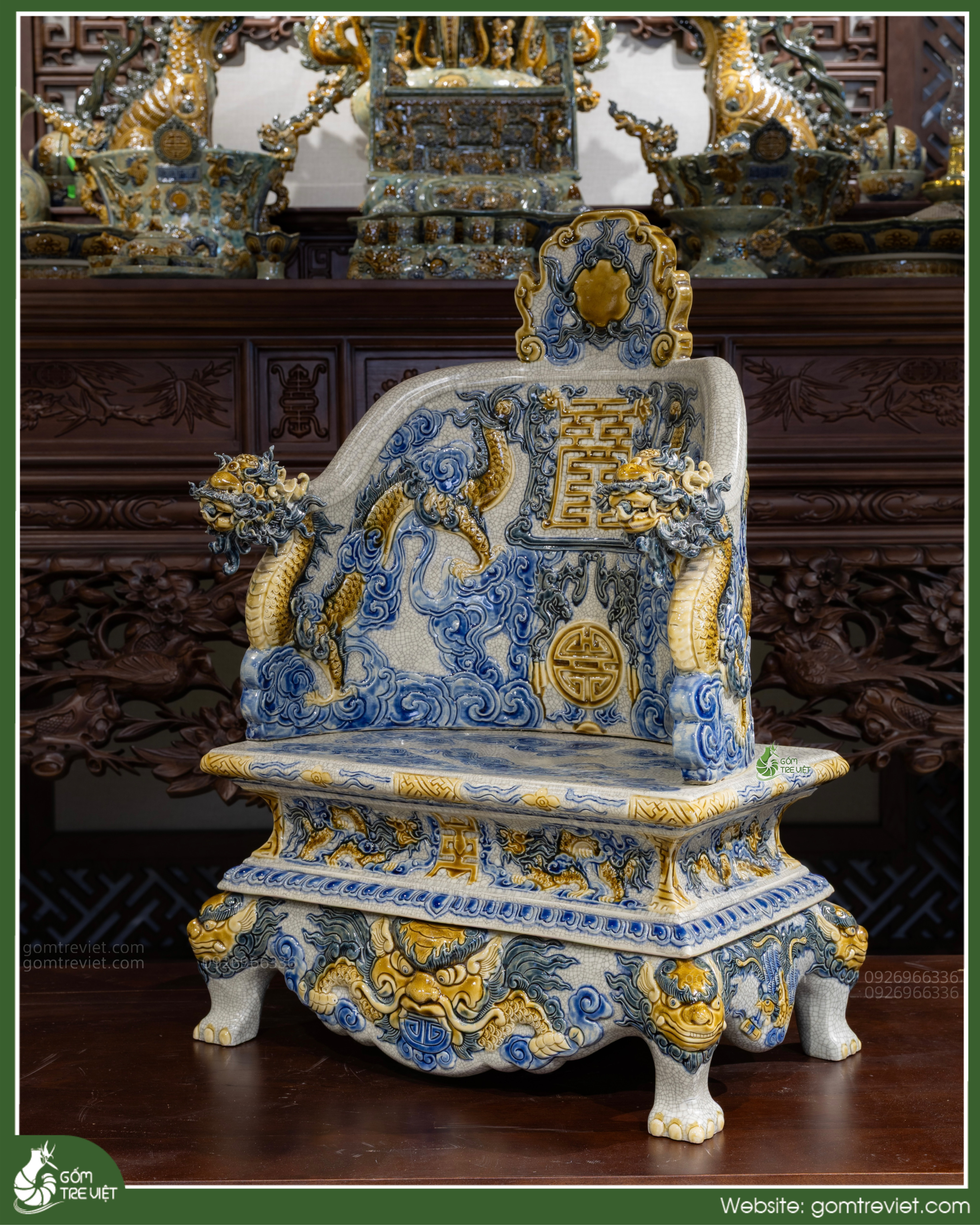 Ngai thờ phỏng cổ men rạn cổ