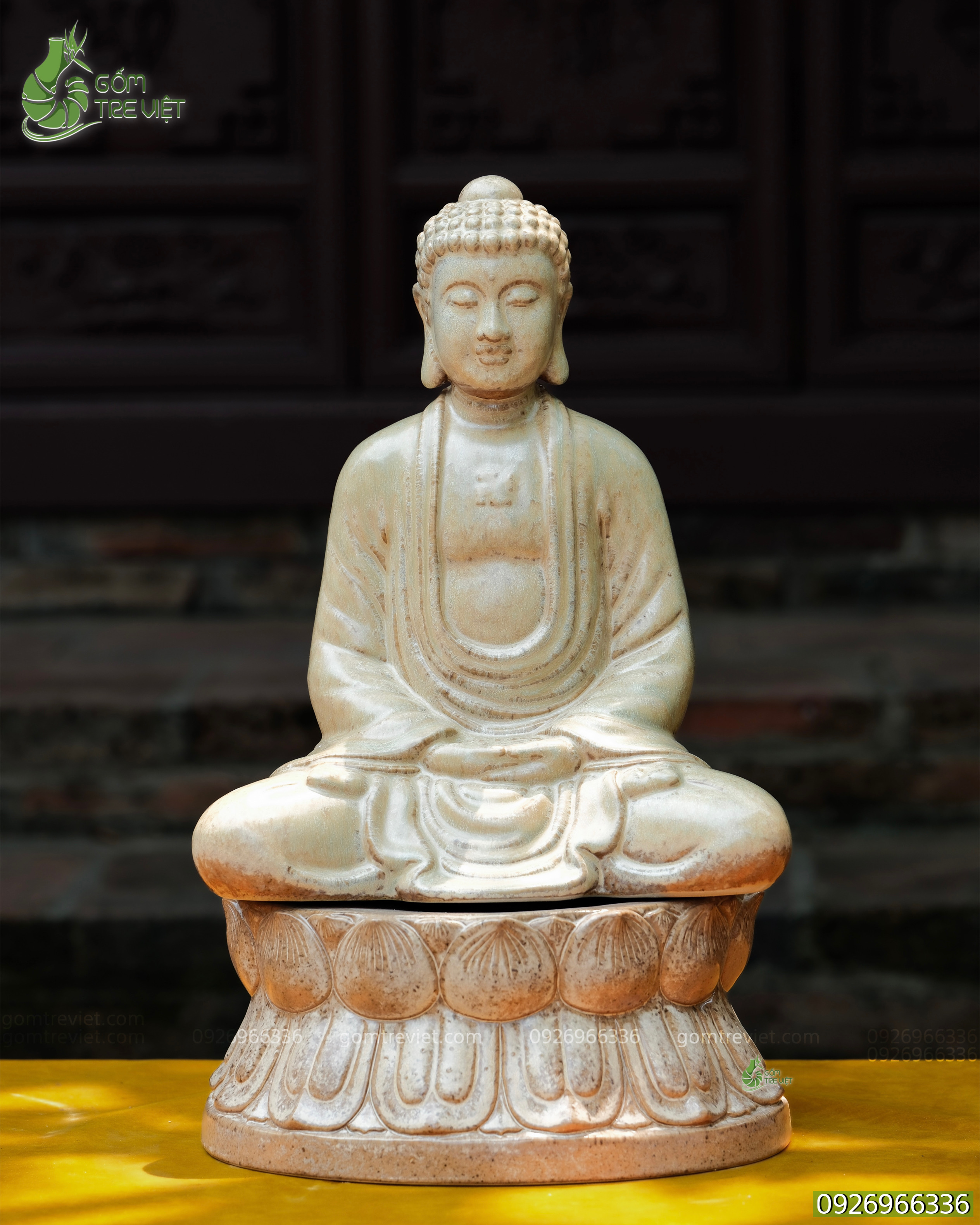 Tượng phật A Di Đà đài sen TPT01