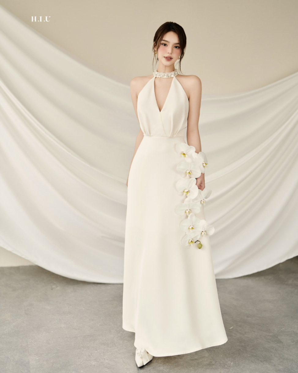 Váy nữ dự tiệc thiết kế lụa tafta Sohi Dress HIU design