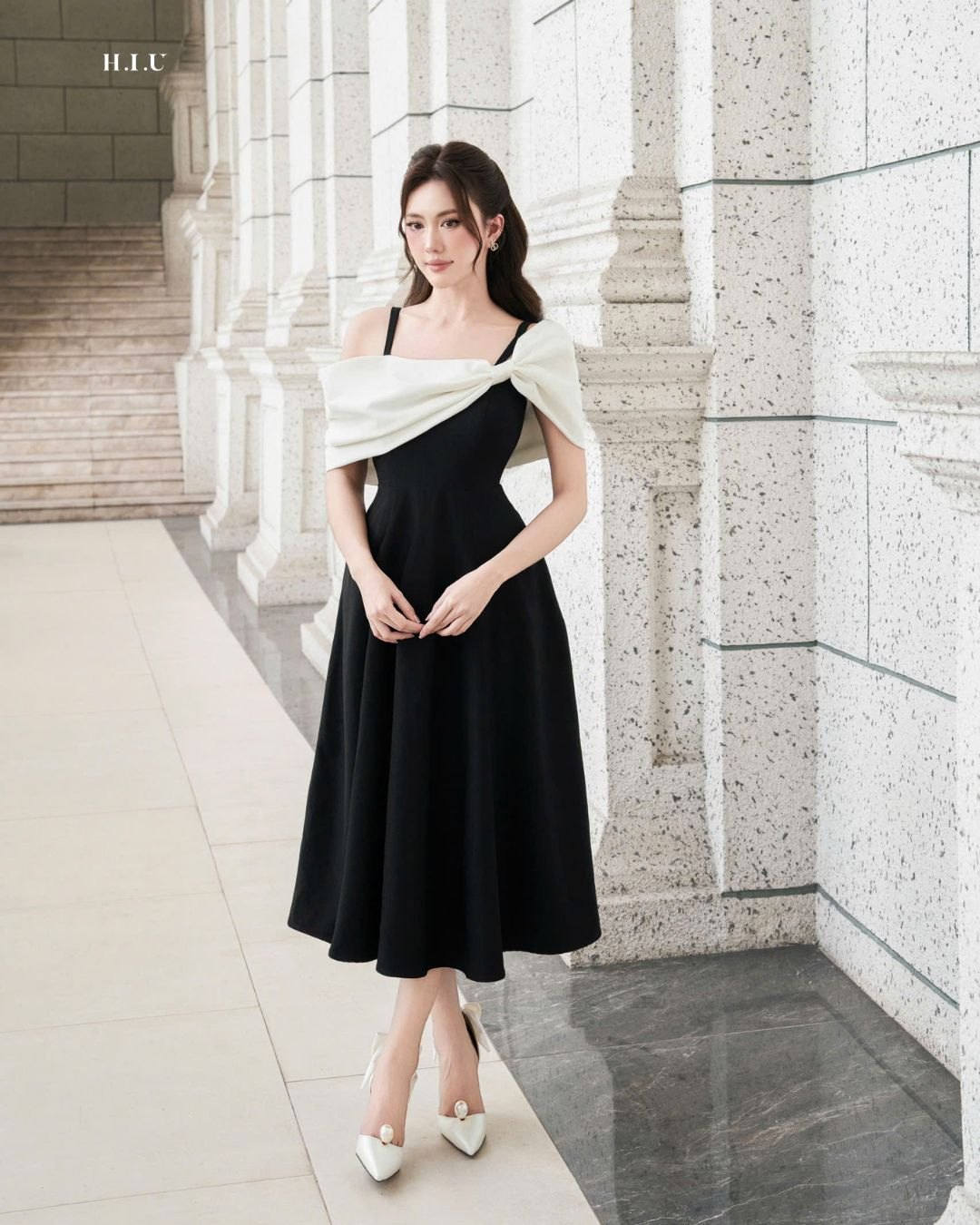 Váy tiệc nữ thiết kế Mizu dress vải Gấm hàn cao cấp HIU design