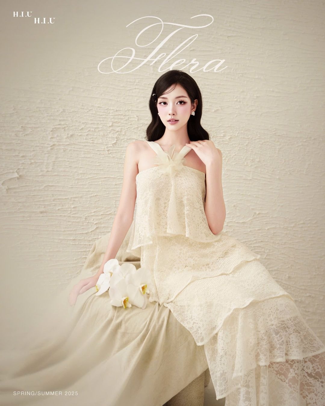 Váy nữ maxi chất liệu ren mềm xếp ly bay bổng Flera Dress HIU design