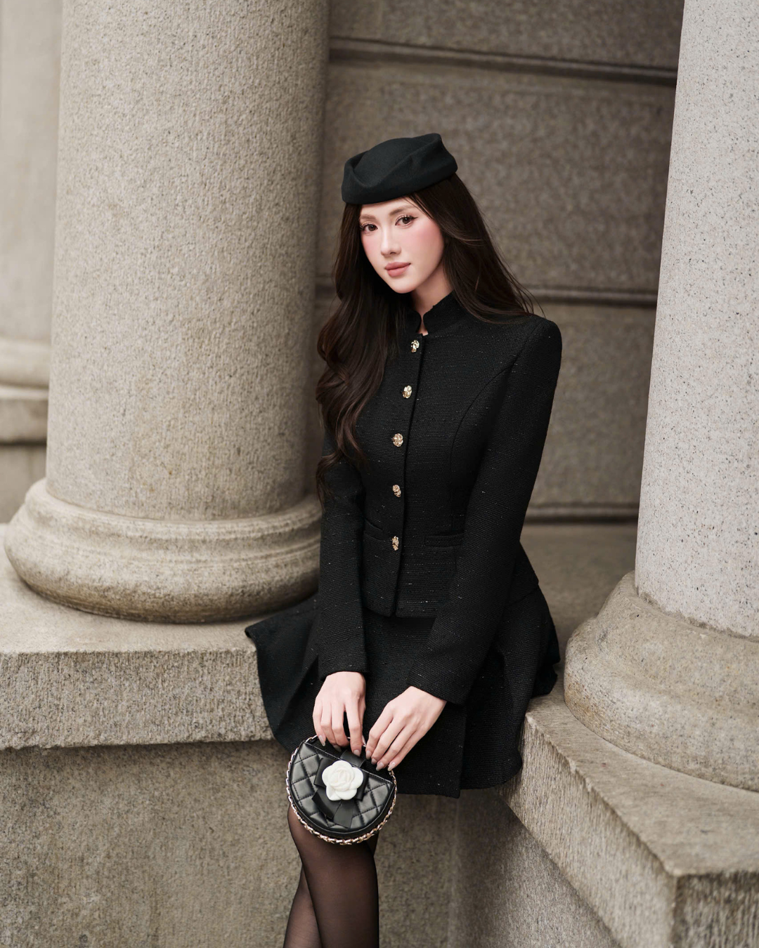 Áo dạ tweed cổ đức thiết kế Suri Top HIU design