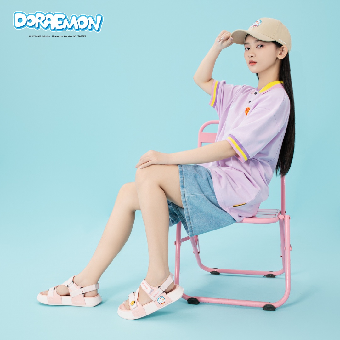 Sandals Platy 1 Doraemon full hồng