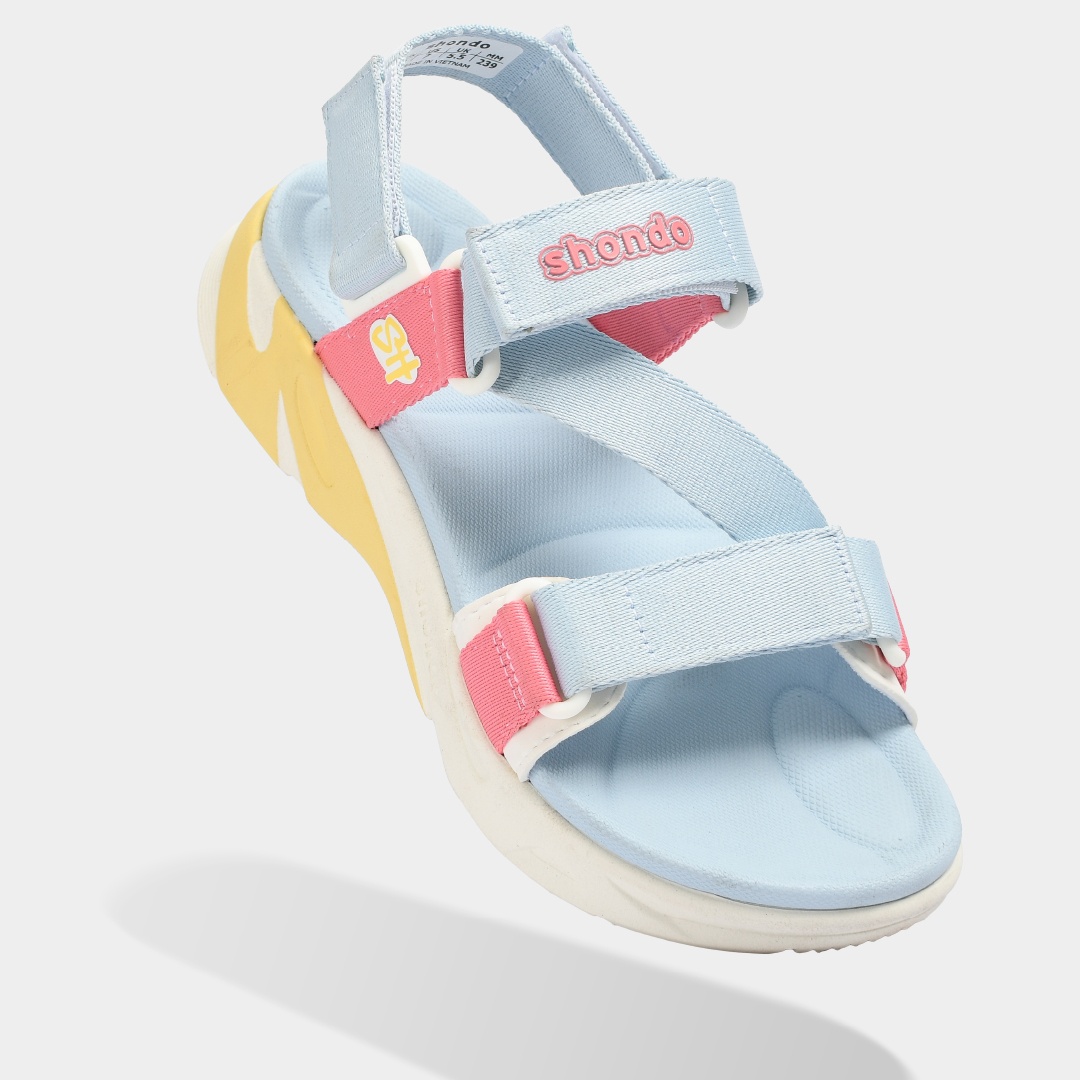 Sandals F8M xanh tím pastel vàng
