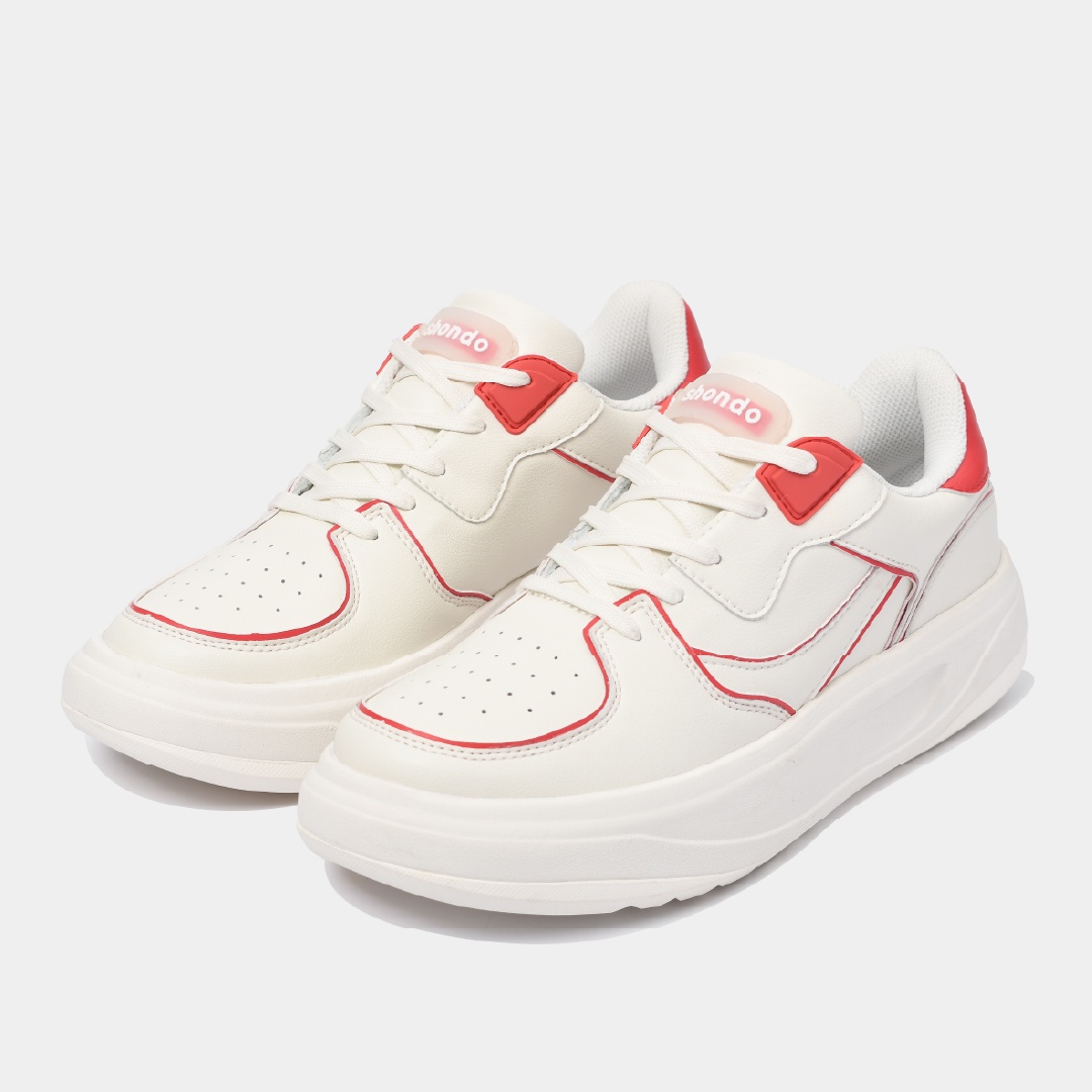 Sneaker Class 2 trắng viền đỏ