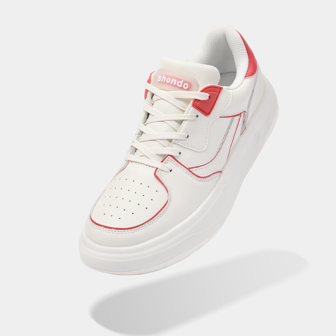 Sneaker Class 2 trắng viền đỏ