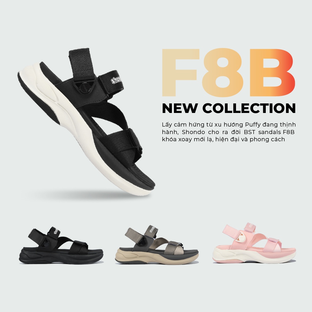Sandals F8B trắng đen