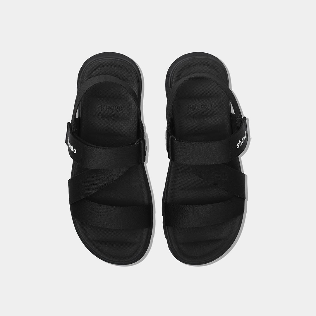 Sandals F6 sport đen quai liền có thun