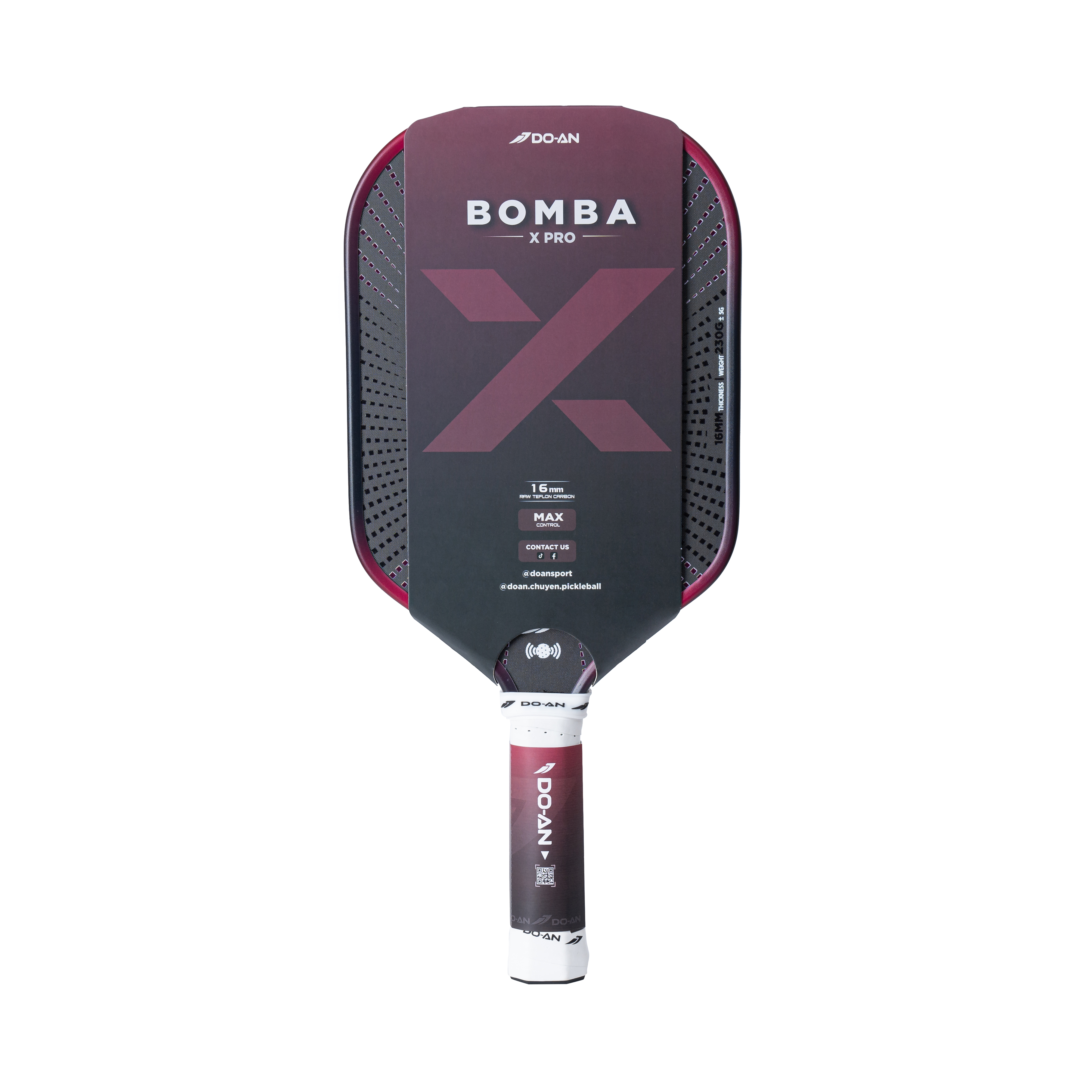 Vợt Pickleball Doan Bomba X 16mm - Đỏ Đen
