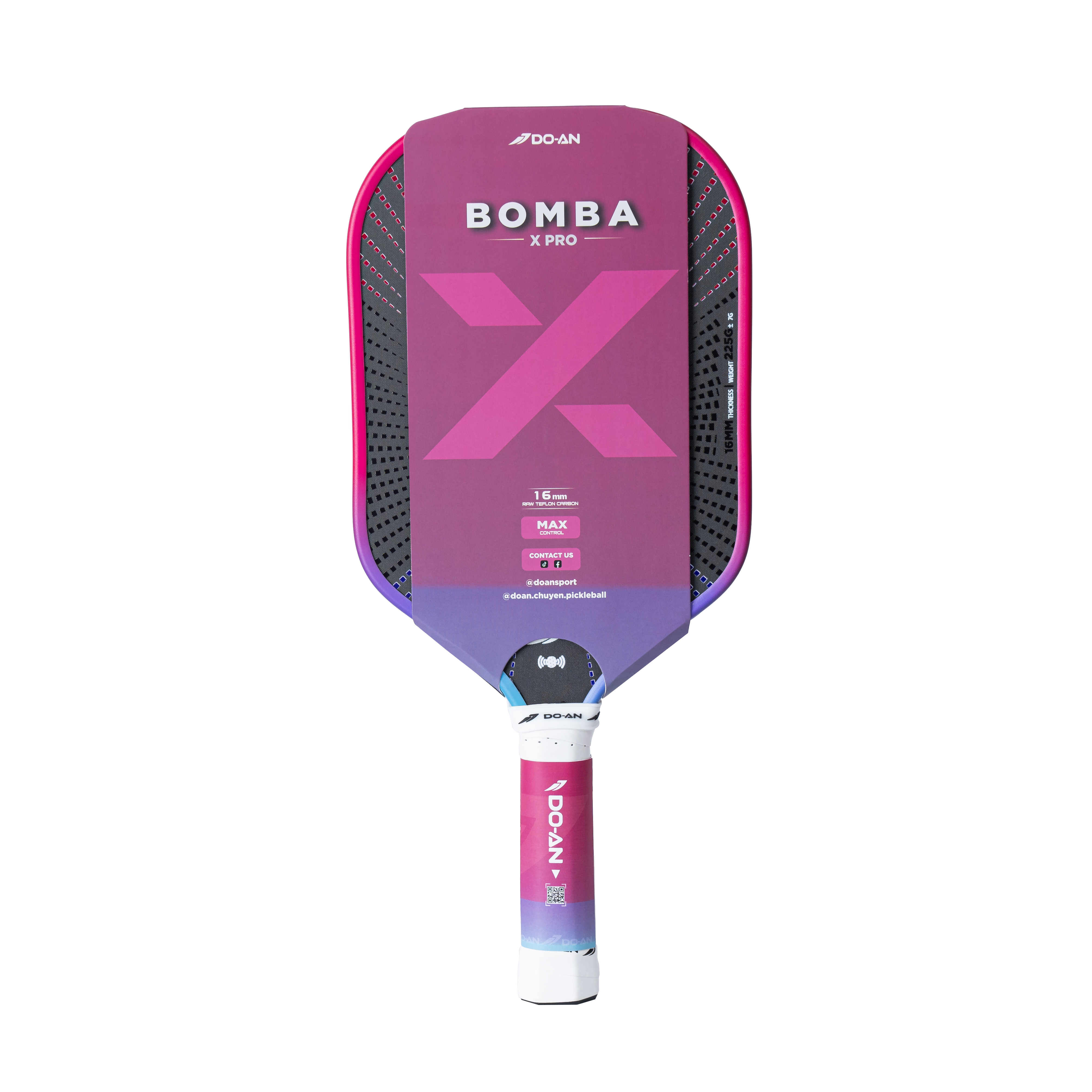Vợt Pickleball Doan Bomba X 16mm - Hồng Tím