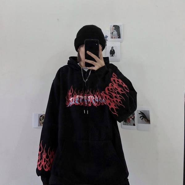 ÁO HOODIE OVERSIZE FIRE