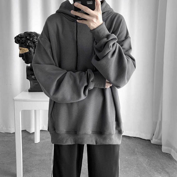 ÁO HOODIE OVERSIZE TRƠN BASIC