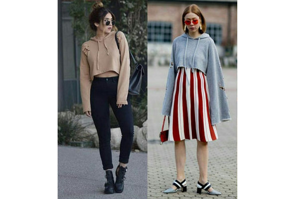 Áo hoodie nữ dáng croptop