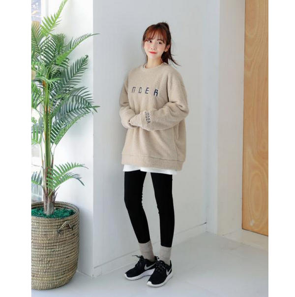 Áo hoodie nữ không mũ cùng quần legging