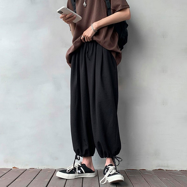 Quần dài lưng thun vải đũi bo gấu