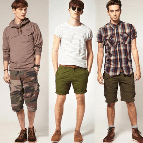 Áo sơ mi phối với quần short kaki nam