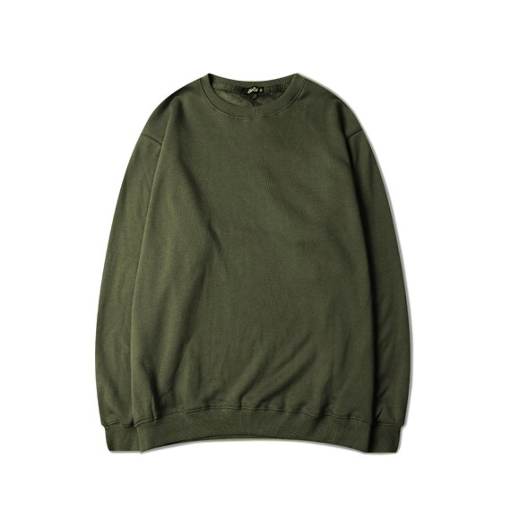 Áo Nỉ Sweater Oversize Basic - Xanh Rêu - M