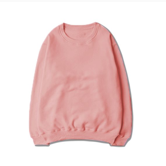 Áo Nỉ Sweater Oversize Basic - Hồng - M
