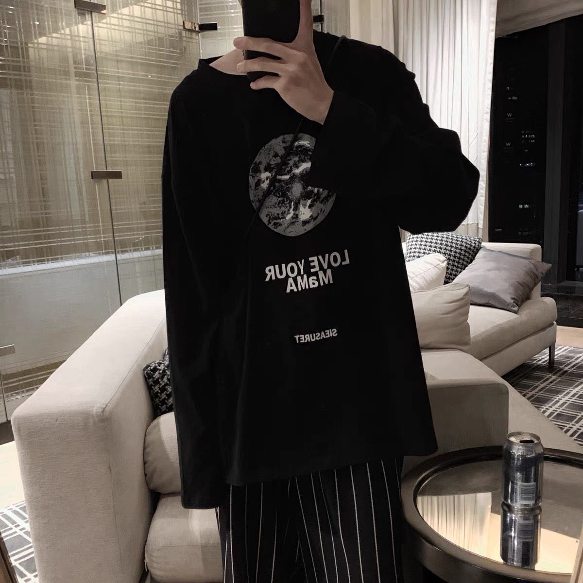 Áo Longsleeves Oversize L.Y.M - Đen - L