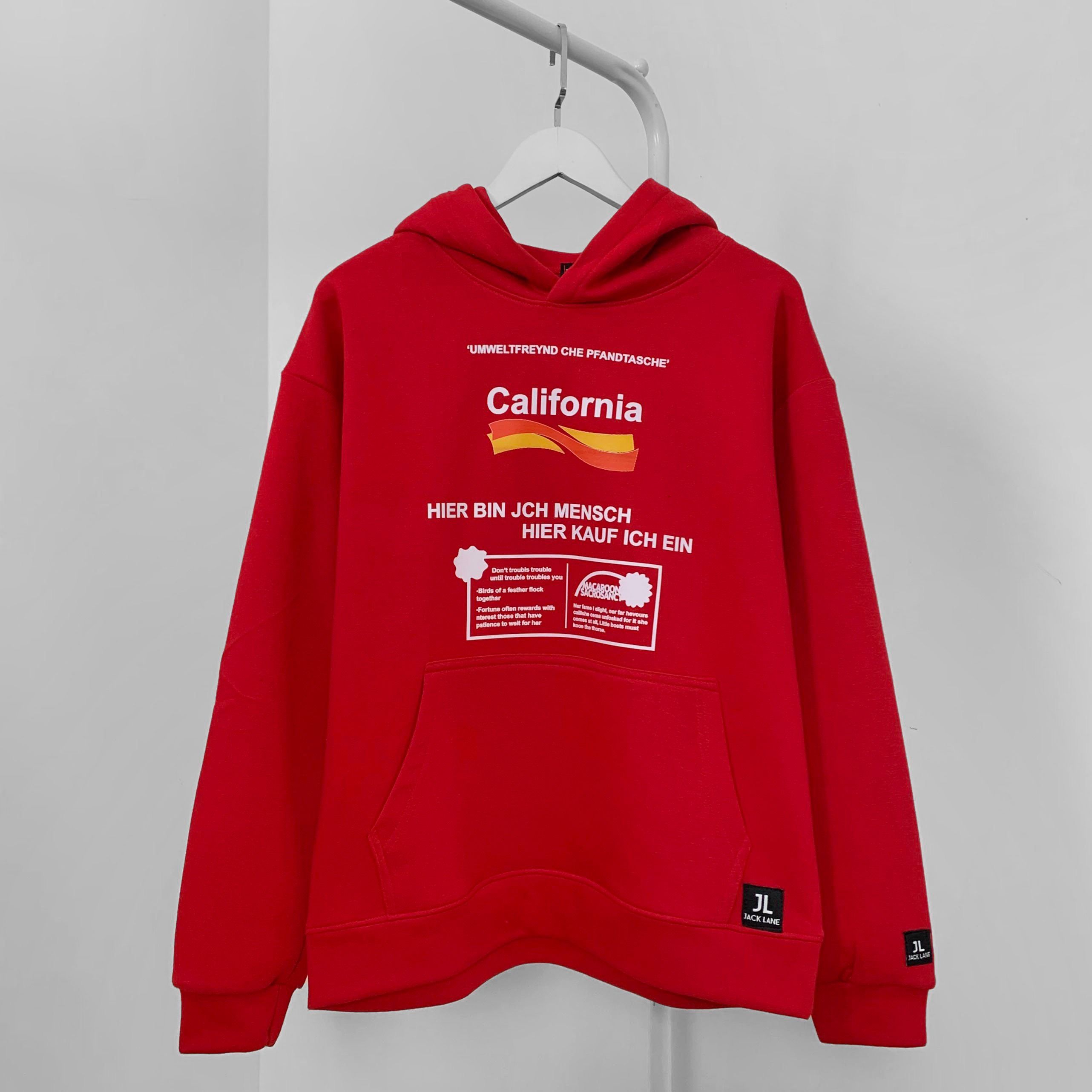 Áo Hoodie JL Oversize California - Đỏ - M